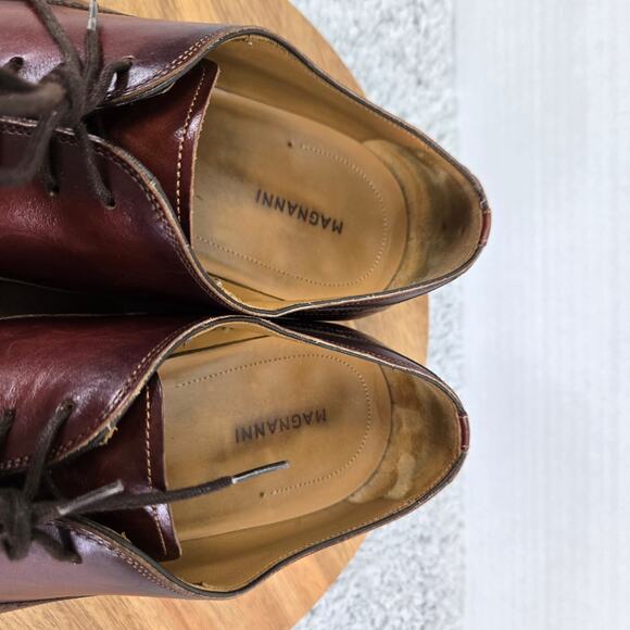 Magnanni Manolo Cognac Brown Medallion Toe Burnished Brogue Oxford Mens 12 M - Picture 13 of 15